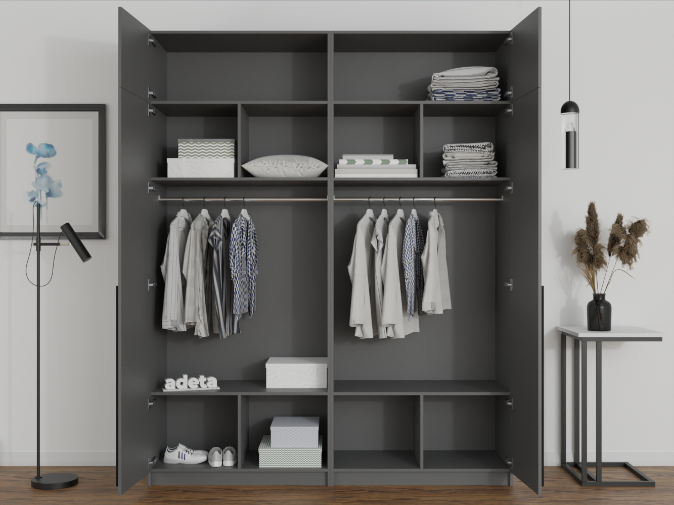 Распашной шкаф Пакс Фардал 65 grey ИКЕА (IKEA) изображение товара