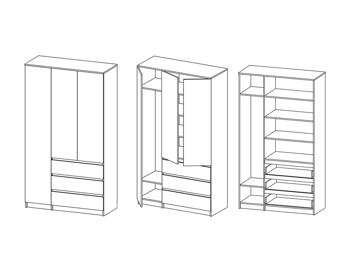 Распашной шкаф Мальм 314 oak white ИКЕА (IKEA) изображение товара